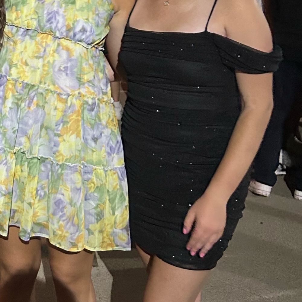 Windsor Black Ruched Mini Dress Homecoming